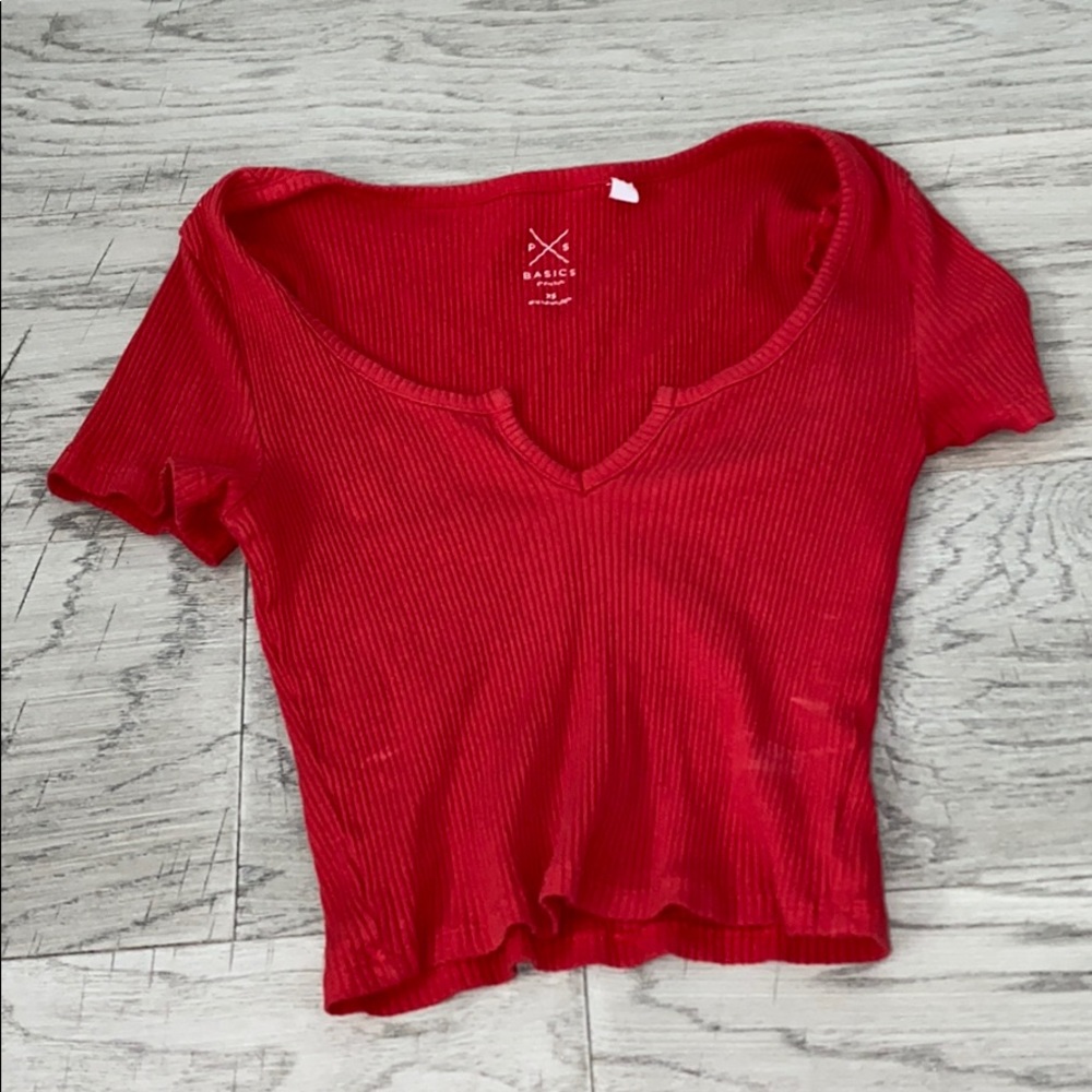 pacsun red crop top